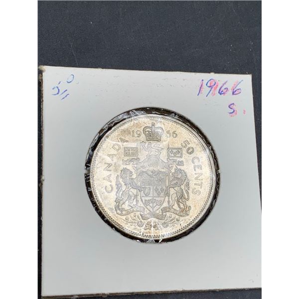 Canada 1966 Vintage Silver Half Dollar
