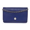 Chanel Blue Caviar Leather CC Button Wallet on Chain