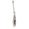 Image 4 : 18K White Gold 4.12 ctw GIA Pear Ruby & Diamond Halo Pendant By the Yard Necklac