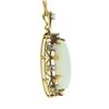 Image 4 : Vintage 14k Gold Oval Cabochon Opal Single Cut Diamond Open Pendant 15.5" Chain