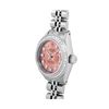 Image 3 : Rolex Ladies Stainless Steel Salmon Diamond Date Wristwatch 26MM