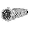 Image 6 : Rolex Ladies Stainless Steel Black Diamond Smooth Bezel Date Wristwatch 26MM