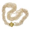 Image 1 : 18k Yellow Gold Lion Head Clasp 30" Fresh Water Pearl Multi Strand Necklace