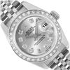 Rolex Ladies Stainless Steel Quickset Sapphire Silver Diamond Datejust Hidden Cl