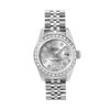 Image 3 : Rolex Ladies Stainless Steel Quickset Sapphire Silver Diamond Datejust Hidden Cl