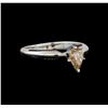 14KT White Gold 0.76 ctw Pear Cut Fancy Brown Diamond Solitaire Ring