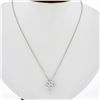 New Platinum 1.53 ctw Shared Prong Round Brilliant Diamond Cross Pendant w/ Chai