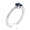 Image 9 : New 14k Gold 0.70 ctw Square Cut Sapphire Diamond Solitaire Stack Engagement Rin