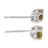 Image 5 : New 10K White Gold 1 ctw Prong Set Oval Citrine & Diamonds Stud Earrings