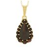 Image 2 : NEW 14k Gold 3.03 ctw Pear & Round Red Garnet Tear Drop Cluster Pendant w/ Chain