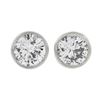 New Classic 14k White Gold 0.52 ctw Bezel Round Brilliant Diamond Stud Earrings
