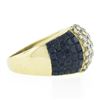 Image 4 : 18K Gold 5.23 ctw Mystery Invisible Set Sapphire & Diamond Wide Domed Band Ring