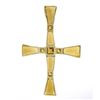 Image 2 : 14k Gold Trapezoid & Sugarloaf Cabochon Cut Citrine Large Cross Slide Pendant