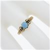 Image 5 : Antique Victorian 9k Rose Gold 5mm Round Cabochon Turquoise w/ Seed Pearls Ring