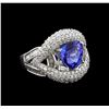 14KT White Gold 2.94 ctw Tanzanite and Diamond Ring