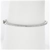 14k White Gold 6.7" 1.25 ctw Round Prong Diamond Stack Hinged Open Bangle Bracel