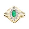 Image 2 : 0.65 ctw Emerald And Diamond Ring - 14KT Yellow And White Gold