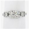 Antique Art Deco Platinum 0.92 ctw European Diamond Buckle Style Sides Ring