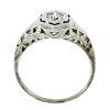 Image 8 : Antique Art Deco 18k Gold 0.26 ctw European Diamond Solitaire Etched Filigree Ri