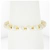 14k Yellow Gold Filigree Clasp & Polished Bead Spacers 8.5-9.4mm Pearl Bracelet