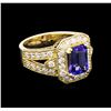 2.08 ctw Tanzanite and Diamond Ring - 14KT Yellow Gold
