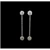 14KT White Gold 0.89 ctw Diamond Earrings