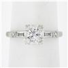 Vintage 14k White Gold .45 ctw Old Cut Diamond Solitaire Engagement Promise Ring