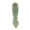 Image 3 : Vintage Solid 14k Yellow Gold Green Jade Large Figa Hand Charm Pendant