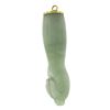 Image 5 : Vintage Solid 14k Yellow Gold Green Jade Large Figa Hand Charm Pendant