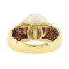Image 7 : Fancy 18K Yellow Gold 11mm White Pearl Solitaire w/ Ruby & Diamond Accents Ring