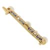 Image 2 : Antique 14k Rosy Yellow Gold 5mm Pearl, Sapphire & .10 ctw Diamond Bar Pin Brooc