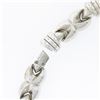 Image 5 : Designer Silver & 18K Gold Fancy Puffed "X" Circular Link 17.5" Collier Necklace