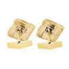 Image 2 : Vintage 14K Gold Brown Star Sapphire Infinity Square Florentine Finish Cufflinks