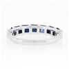 Image 7 : Platinum 1.82 ctw Square Step Cut Sapphire Bar Channel Set Stack Wedding Band Ri