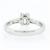 Image 8 : 18k White Gold 1.26 ctw GIA Emerald Cut Diamond w/ Straight Baguette Accents Rin