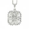 Image 3 : 14k White Gold 1.10 ctw Round & Baguette Diamond Cluster Pendant & 18" Chain