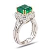 Image 3 : 3.77 ctw Emerald and 0.53 ctw Diamond 18K White and Yellow Gold Ring