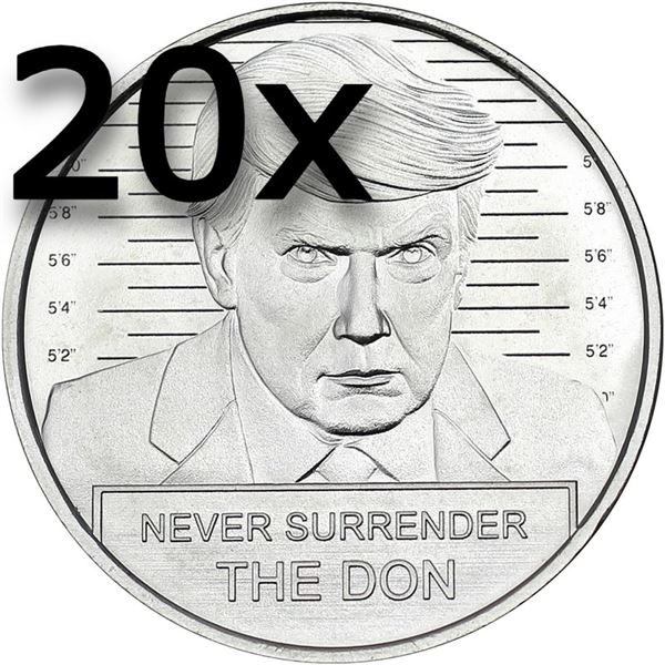Donald Trump Mugshot Fine Silver Coin BUNDLE (20 TOTAL)