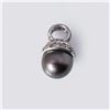 Image 2 : 18K White Gold, Large Black South Sea Pearl & Multicolor Diamond Pendant