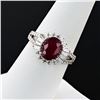Image 2 : 2.90 ctw AFRICAN Ruby and 0.86 ctw Diamond Platinum Ring (GIA CERTIFIED)