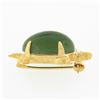 Image 6 : Vintage 14k Gold Cabochon Green Jade Detailed Small Turtle Tortoise Pin Brooch