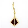 Image 3 : Solid 14k Yellow & White Gold Large Lozenge Bezel Set Garnet XOX Kite Pin Brooch