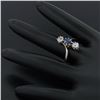 Image 9 : Antique Edwardian 14K Gold Platinum 1.61 ctw Mine Cut Diamond Sapphire Bypass Ri