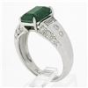 Image 9 : Platinum 3.67 ctw GIA Octagonal Green Emerald w/ Baguette & Round Diamond Ring