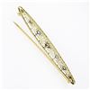 Image 4 : Antique Edwardian Krementz 14k TT Gold European Diamond Filigree Bar Pin Brooch