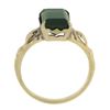 Image 2 : Vintage 10K Yellow Gold 2.64 ctw Emerald Cut Green Tourmaline Solitaire Band Rin