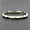 Image 2 : Antique Art Deco 18k White Gold 1.75mm Engraved Textured Work Stack Band Ring