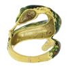Image 6 : Vintage 18k Yellow Gold Multicolor Enamel w/ Spots Textured Snake Wrap Band Ring