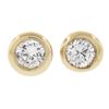 Image 4 : New 14k Yellow Gold 0.27 ctw Martini Bezel Round Brilliant Diamond Stud Earrings