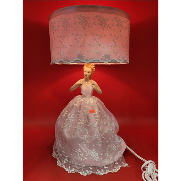 VTG Chalkware Doll Table Lamp